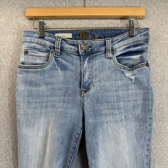 Kut From The Kloth Womens Size 6 Carlo Ankle Skinny Jeans Distressed Denim Light - Picture 2 of 14